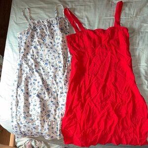 Red and Floral Print Dresses